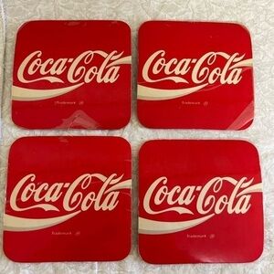 Vintage Coca-Cola Coke Kitchen Drink Coasters 4 piece set Collectible